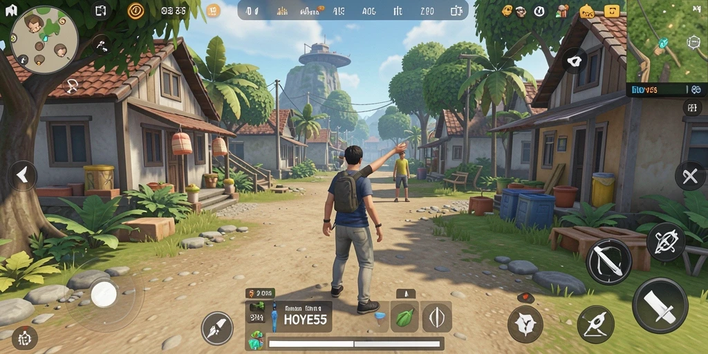 Screenshot gameplay HOYE55 yang menampilkan pengalaman simulasi kehidupan.