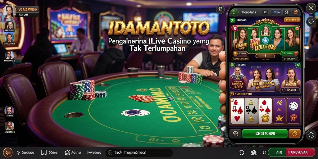 Tampilan permainan Live Casino IDAMANTOTO yang seru dan interaktif.