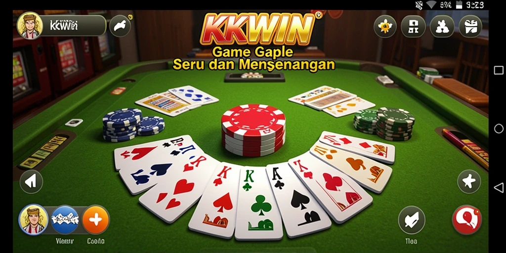 Tampilan gameplay Gaple yang seru di KKWIN.