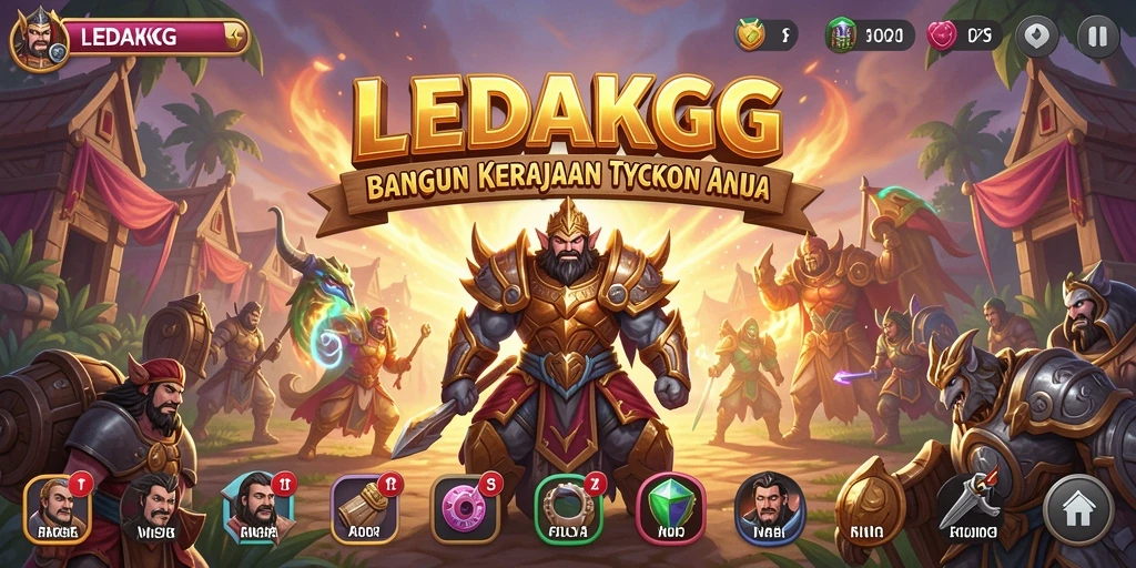 Tangkapan layar permainan LEDAKGG menampilkan pengelolaan bisnis yang seru.