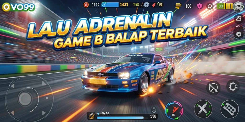 Tampilan menarik dari gameplay balap OVO99 yang mendebarkan.