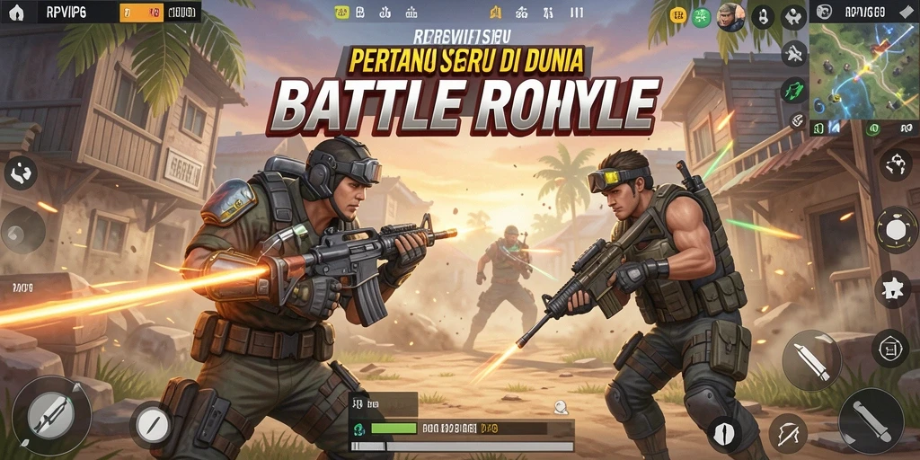 Tampilan layar permainan RPVIP6 dengan aksi Battle Royale yang mendebarkan.