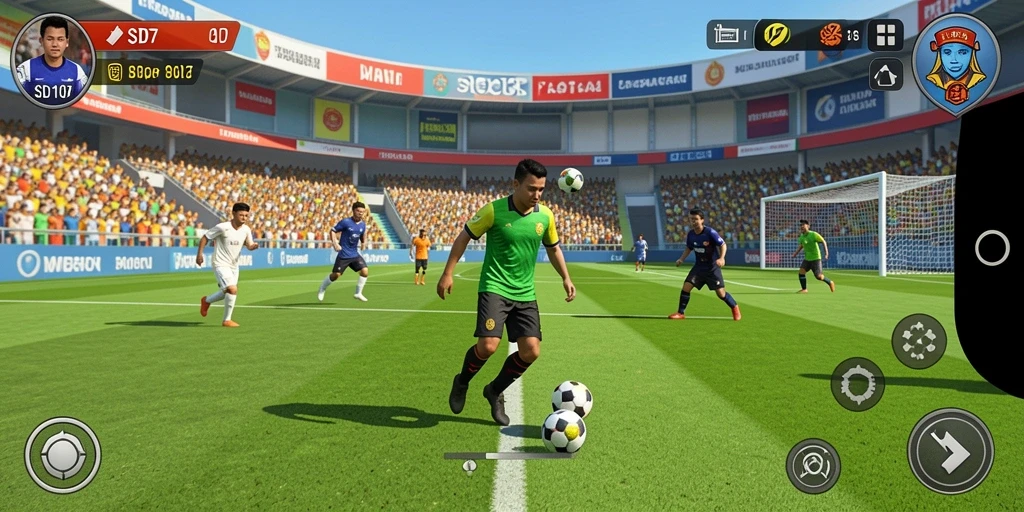 Tampilan gameplay SD107 yang seru dan menegangkan saat bertanding.