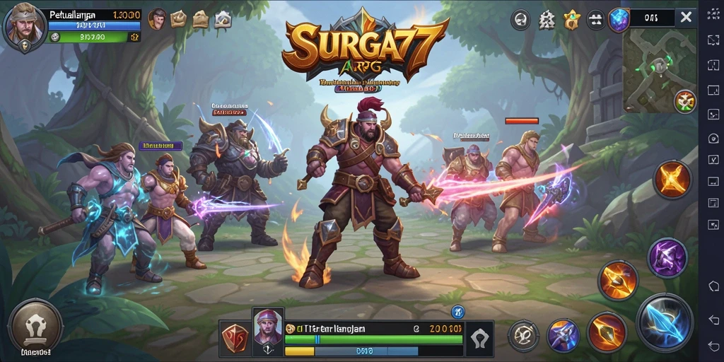 Tangkapan layar gameplay SURGA77 yang penuh aksi ARPG.