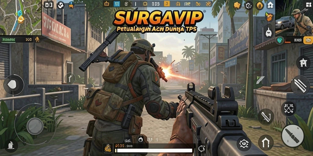 Tangkapan layar menunjukkan aksi intens SURGAVIP dalam mode TPS.