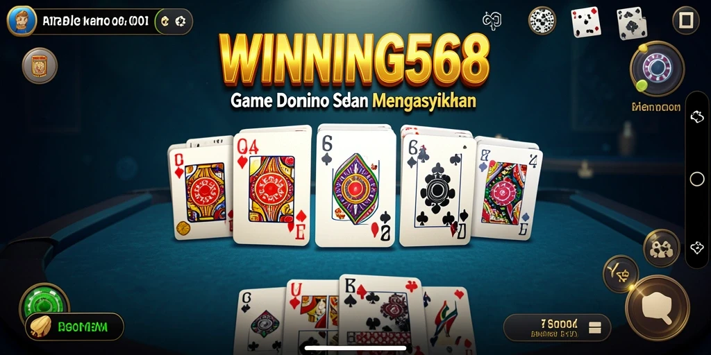 Gameplay menarik yang menggambarkan serunya bermain Domino di WINNING568.
